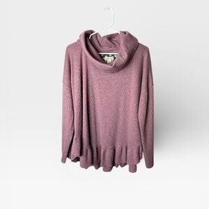 Anthropologie X Maeve Addie Cowlneck Sweater Dusty Pink Size Large Sweater (H)